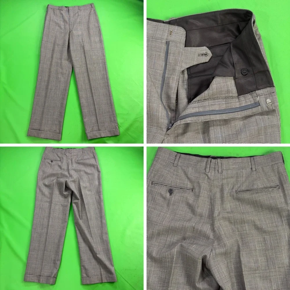 VTG Brooks Brothers 2pc Suit Mens 42R Glen Plaid Agnona Pure Wool USA Union Made